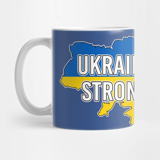 Ukraine Strong Ukrainian Flag Map by Scar